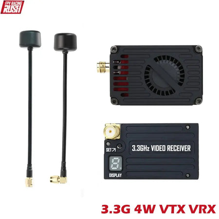 RUSHFPV OverShoot 3.3G 4W VTX Supports IRC Tramp Protocol 7-30V Video Transmitter 3.3GHz Glasses VRX Module FPV Long Range Drone by InterCyprus Trading Ltd