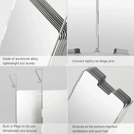 9/10/12pcs Windproof Camping Windshield Set  Foldable Stove Screen Outdoor Cooking Essential Heavy Duty Wind Barrier Gas Stoves