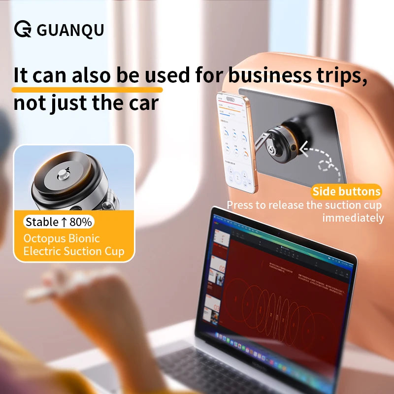 CrownQu Car Electric Vacuum Phone Mount &ndash; 360 Degree Rotation with Strong Magnetic Suction