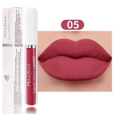 MAXFINE Waterproof Matte Liquid Lipstick - Long-lasting &amp; Moisturising 05 / Full Size