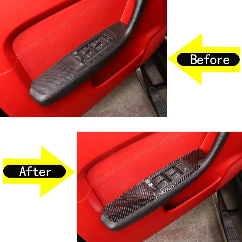 Hummer H3 2005 2009 Κάρβουνου Ίνας Πλαίσιο Κουμπιού Ανύψωσης Αυτοκόλλητο