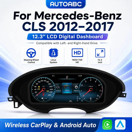 12.3 "1720*720 LCD Digital Dashboard Cluster Wireless CarPlay Android Auto For Benz CLS 2012-2017year support Steering wheel by InterCyprus Trading Ltd