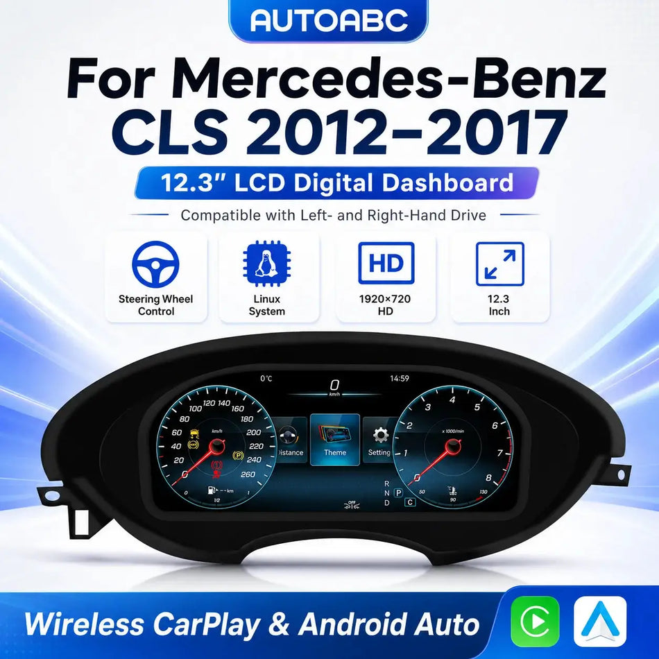 12.3 "1720*720 LCD Digital Dashboard Cluster Wireless CarPlay Android Auto For Benz CLS 2012-2017year support Steering wheel by InterCyprus Trading Ltd