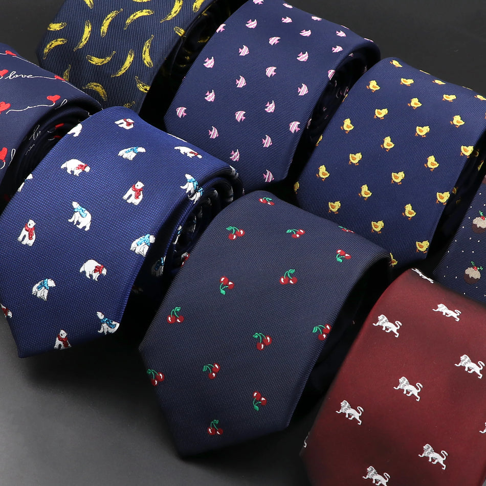 Novelty Animal Fruit Pattern Slim Tie for Men