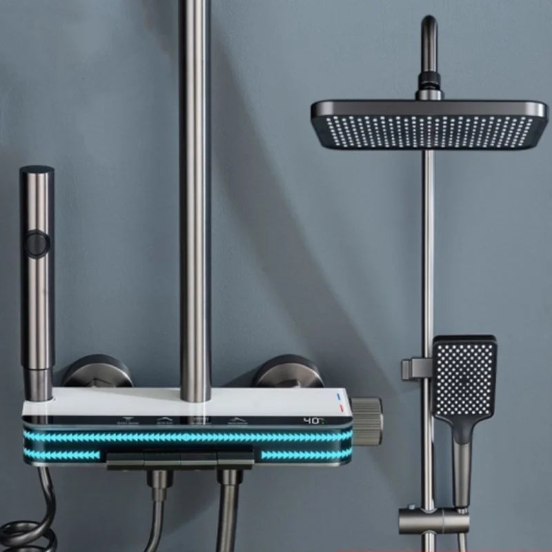 Digitální teploměr s přesným mícháním vody, bílá čtvercová baterie