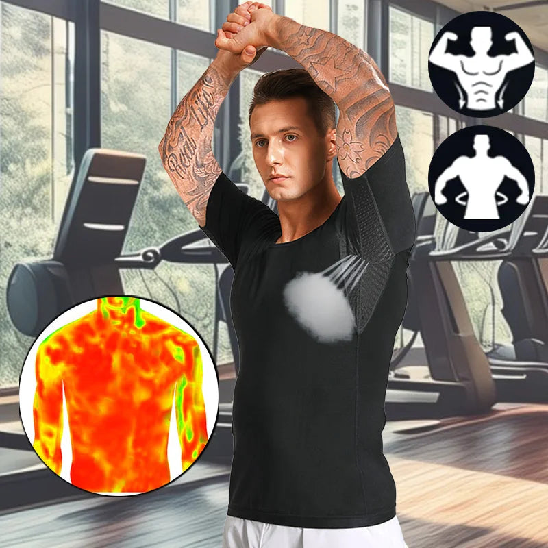 Men Short Sleeve Sauna Shirt &ndash; Breathable Heat Trapping