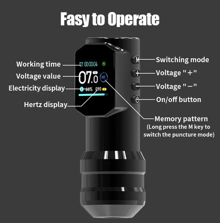 Black Warrior DM Wireless Tattoo Machine &ndash; Low Noise Motor