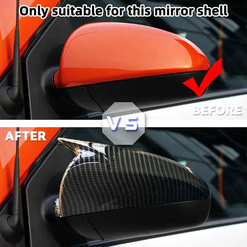 2x Car Sticker Rearview Side Mirror Cover Wing Cap Exterior Case Trim For Mercedes Benz Smart Fortwo W451 2008-2014 Decoration by InterCyprus Trading Ltd