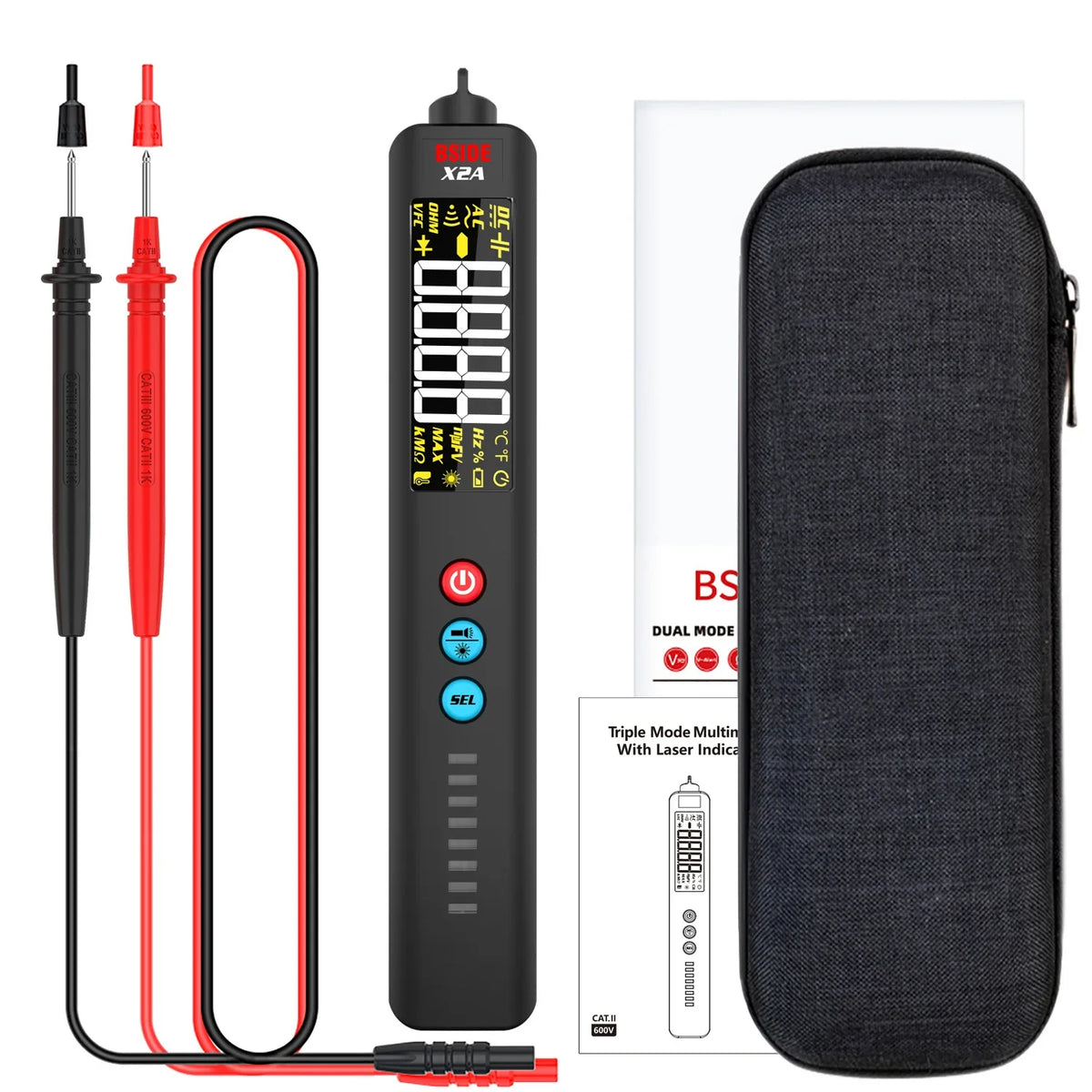 BSIDE X2A &ndash; Laser Indication Digital Multimeter 600V Range