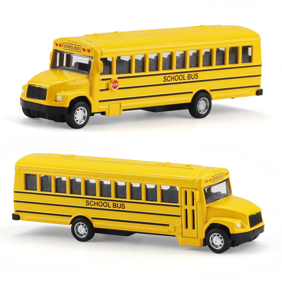 Simulation Alloy Pull Back School Bus &ndash; Interactive Educational Toy