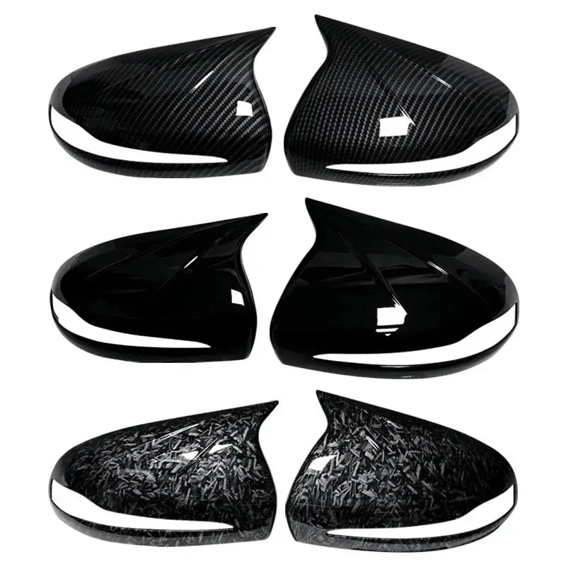 Side Mirror Cover Caps Carbon Black Trim for Mercedes-Benz W205 W222 W213 X253 W238 by InterCyprus Trading Ltd