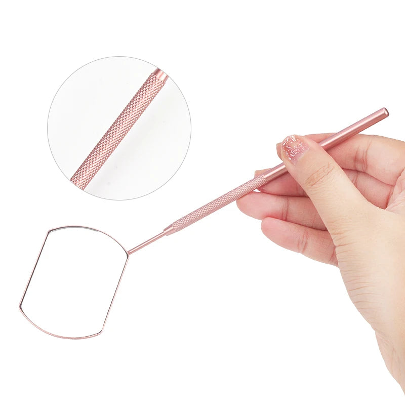 Stainless Steel Eyelash Checking Mirror for Precision Lash Lifting and Extensions