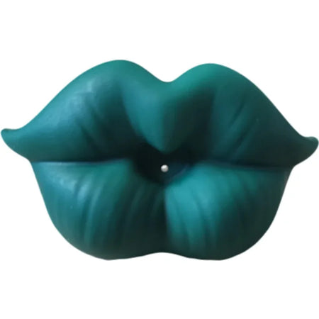 Kiss Lips Mustache Pacifier - Funny Silicone Soother for Babies dark green