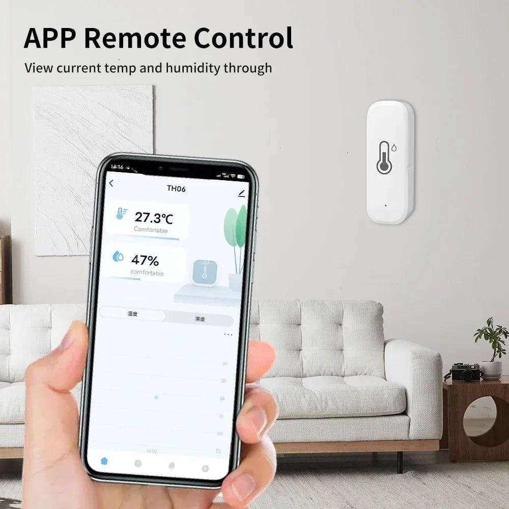 TNCE Tuya WiFi/ZigBee Temperature And Humidity Sensor  APP Remote Indoor Thermometer For Home Work With Alexa Google Home