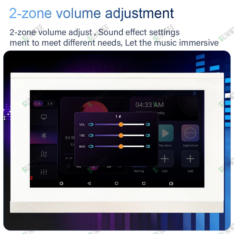 Smart In-Wall-Audiosystem mit Android, WiFi, Bluetooth und 5-Zoll-Deckenlautsprechern