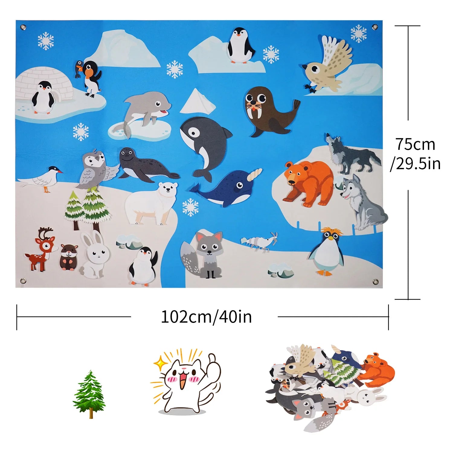 Polar Animals Felt Storytelling Set &ndash; Arctic Themed Fun