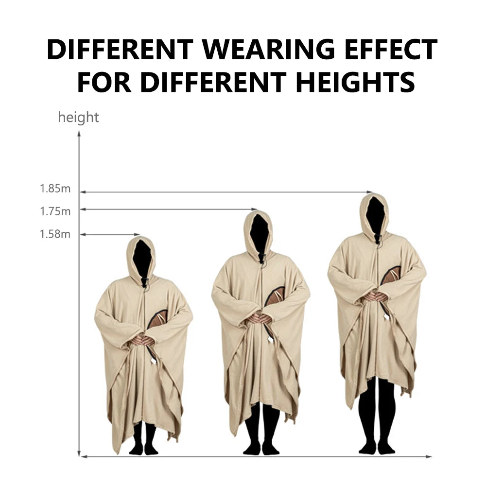 Outdoor Wearable Cloak Sleeping Bag &ndash; Lightweight Fleece