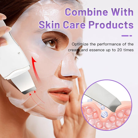 Electric Ultrasonic Skin Scrubber - Blackhead Remover &amp; Facial Lifting Tool