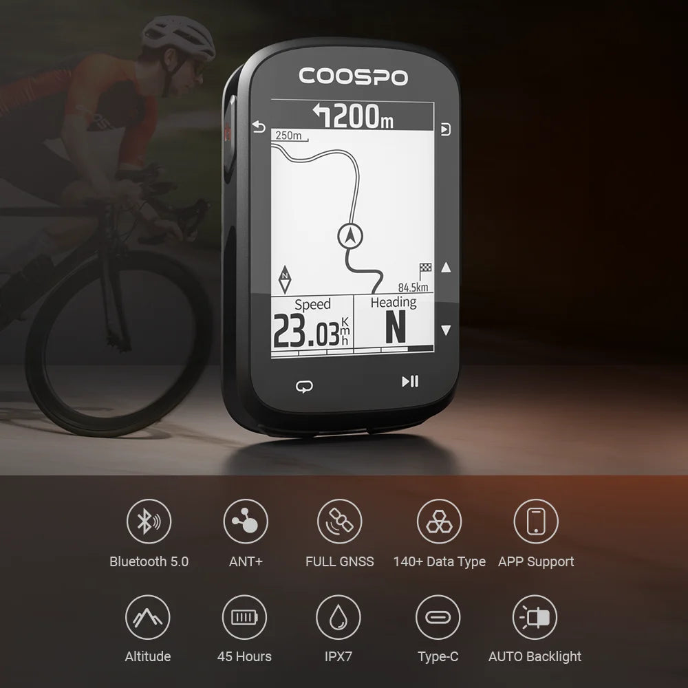 COOSPO CS500 Bike Computer &ndash; Bluetooth Enabled GPS Navigation