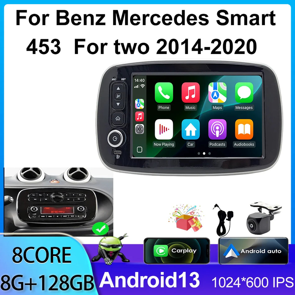 8-calowy podwójny din Android Auto Carplay do Mercedes-Benz Smart Fortwo 453
