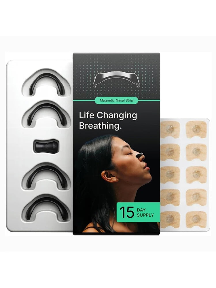 Skin Safe Nasal Strips for Better Breathing &amp; Reduced Snoring 1 set black-15day 1