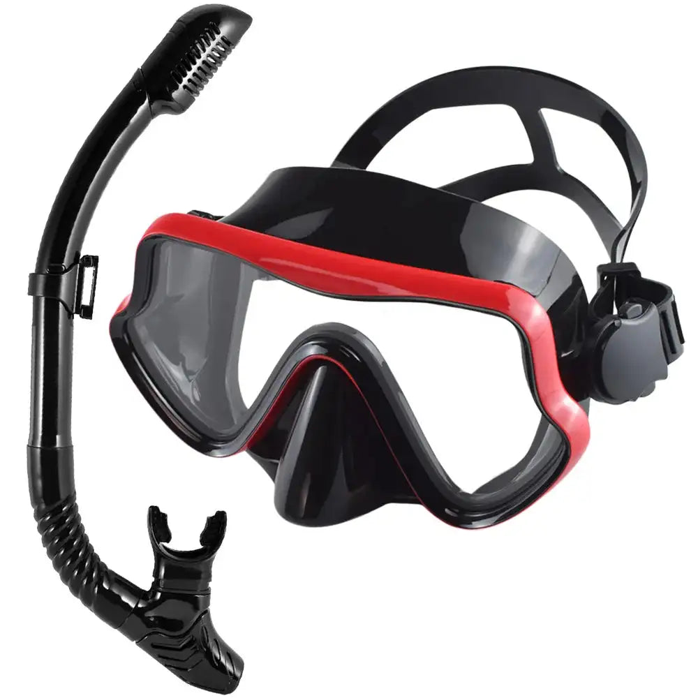 Professional Panoramic Snorkeling Gear Set for Adults | JoyMaySun BlackRed