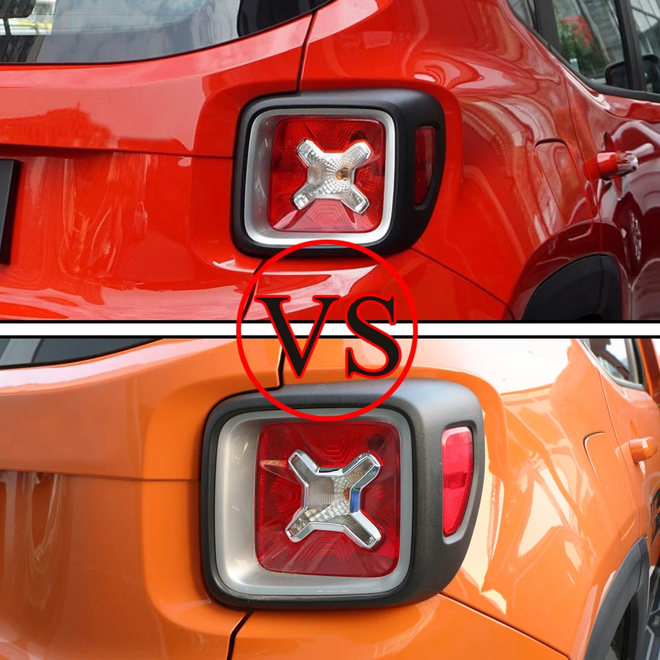Two-Piece Tail Light Trim Sticker Kit for Jeep Renegade 2014-2019 ABS Chrome Rear Exterior Accessory