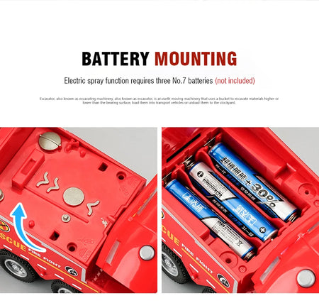 1/32 Alloy Fire Truck Model with Light, Sound, and Water Spray Features