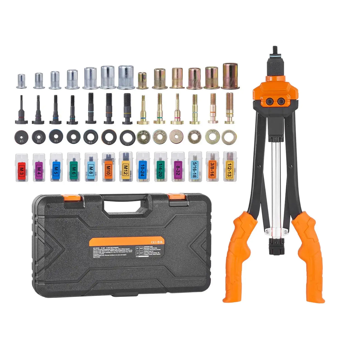 14/16 Rivet Nut Tool Kit &ndash; Metric And SAE Mandrels