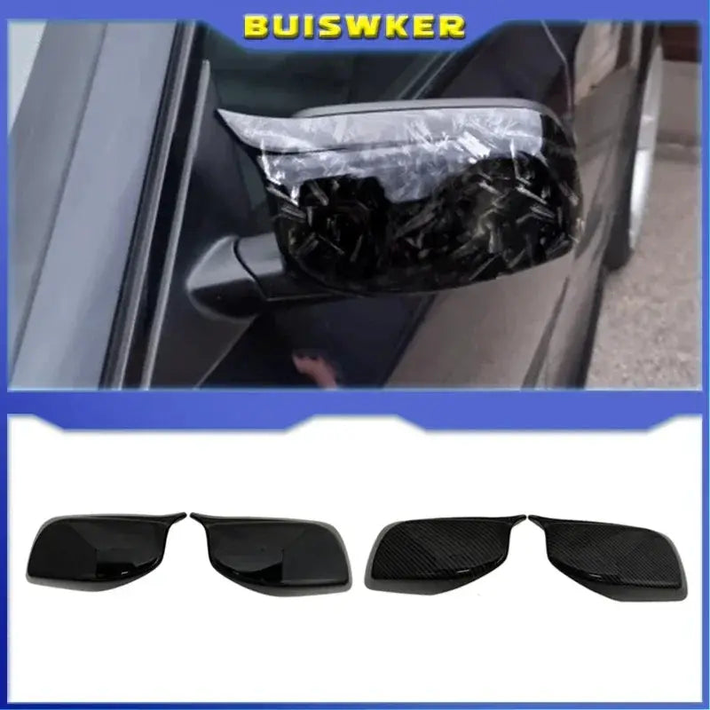 1 Pair Gloss Black Car Rear View Door Wing Mirror Side Mirror Cover Caps for BMW E60 E61 E63 E64 5 Series Model 2004-2008 by InterCyprus Trading Ltd