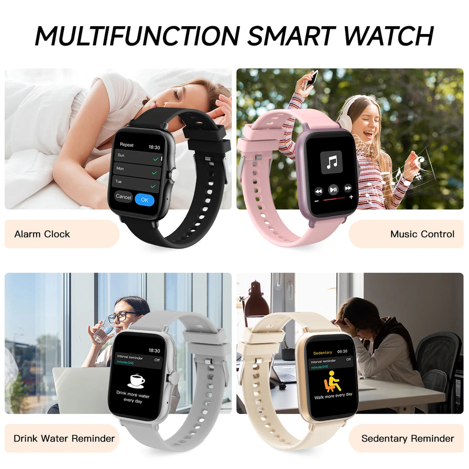 Smartwatch With Bluetooth Call, Heart Rate, Sleep Monitor Simsonlab
