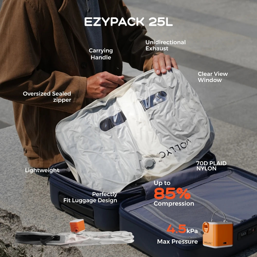 VOLLYC EZYPACK and EZYBAG 25L &ndash; IPX7 Nylon Vacuum Bag