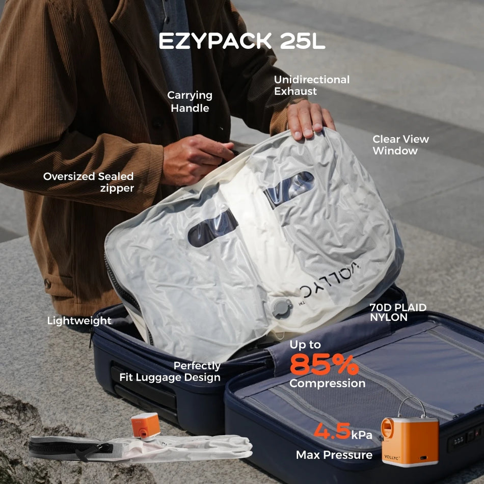 VOLLYC EZYPACK and EZYBAG 25L &ndash; IPX7 Nylon Vacuum Bag