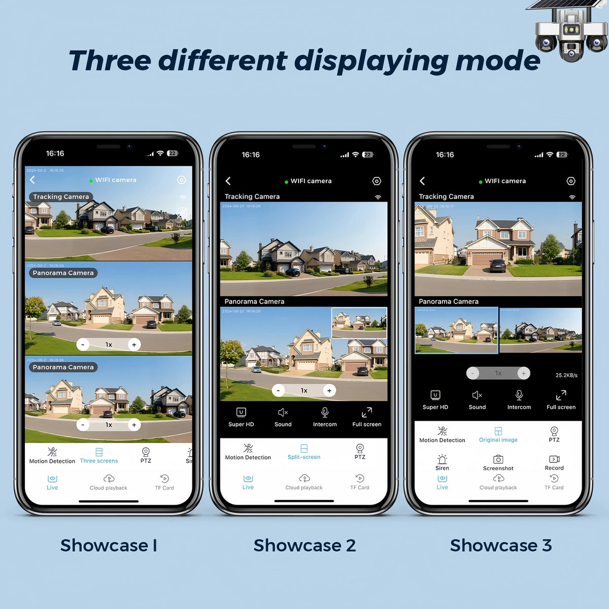 15MP 4G Three PTZ Solar Camera Three screen PIR Human Tracking Security CCTV Surveillance IP Camera PTZ control for all 3 Lens