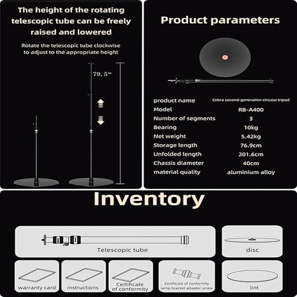 IFOOTAGE Cobra 2 RB A400 &ndash; Telescopic Round Base Monopod