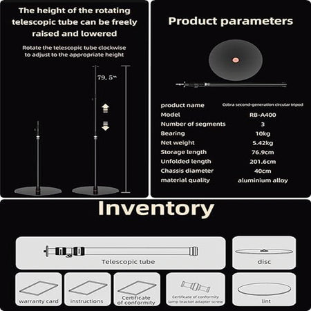 IFOOTAGE Cobra 2 RB A400 &ndash; Telescopic Round Base Monopod