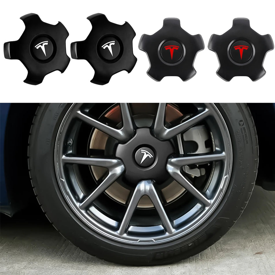 Conjunto de Tampas Centrais de Roda para Tesla Model 3, 4 Peças, Coberturas de Cubo