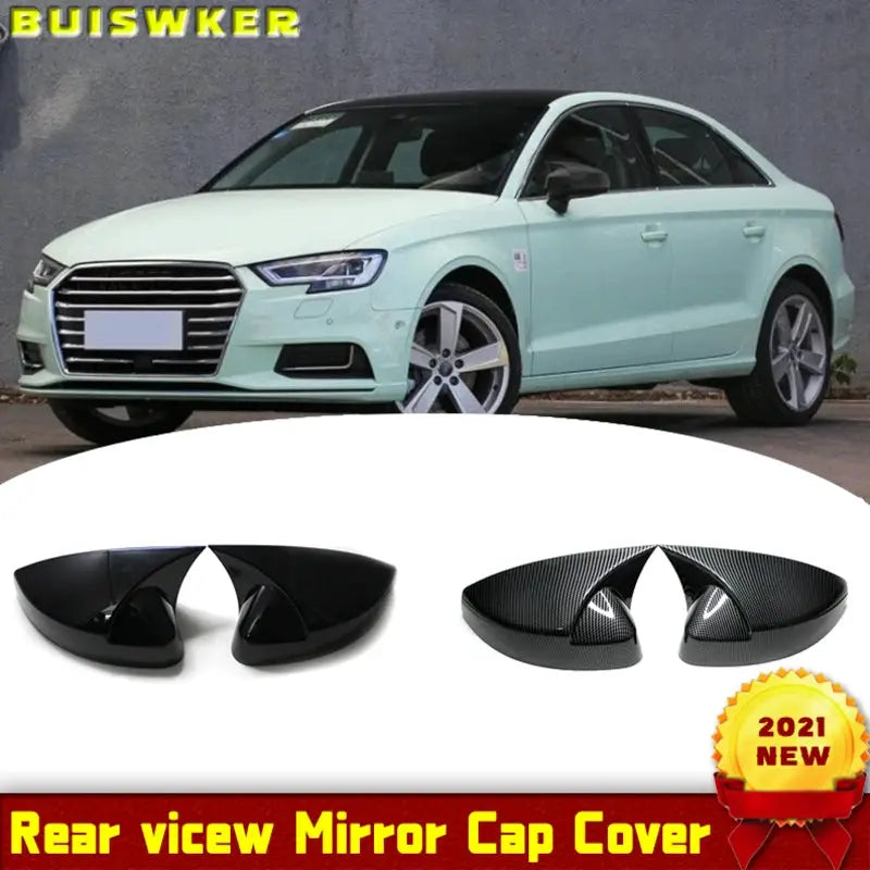 Car Styling Door Side Wing Rearview Mirror Cover Cap Decoration Trim Shell for Audi A3 S3 8V RS3 2013 2014 2015 2016 2017 2018 by InterCyprus Trading Ltd