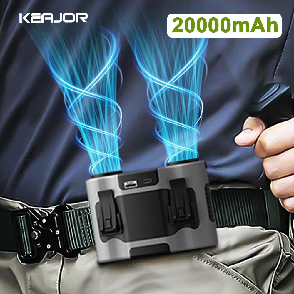 Portable Waist Fan 20000mAh &ndash; Daily Power Bank For Outdoors