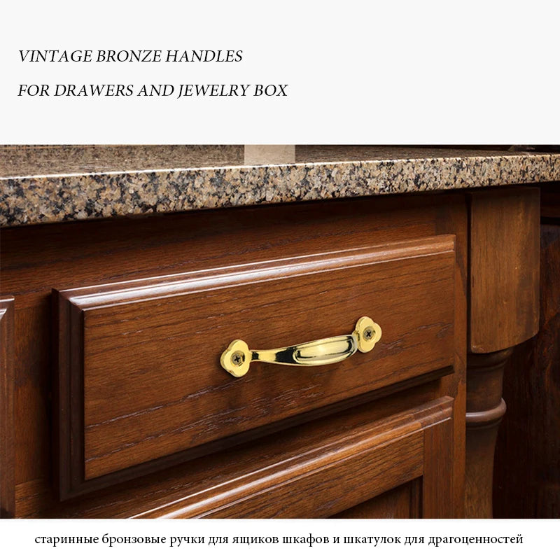 15Pz Maniglie per Armadi in Bronzo Vintage Pomelli per Cassetti Mobili