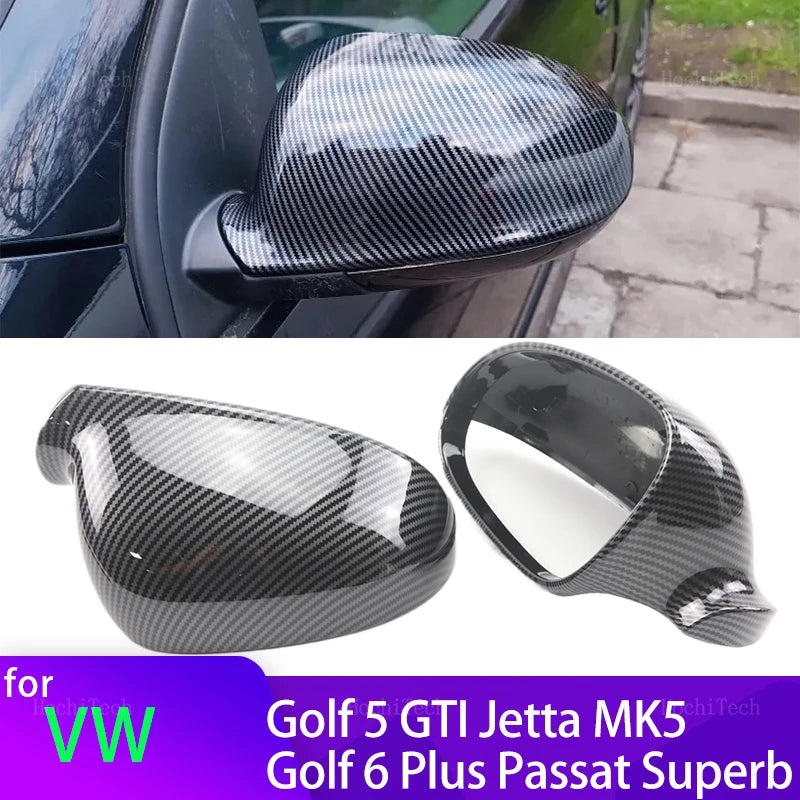 Kryty Bočních Zrcátek Černý Uhlíkový Vláken Pro Volkswagen Golf Jetta Passat EOS