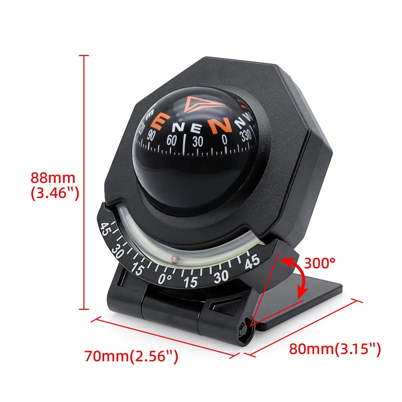 Car Dashboard Compass With Slope Meter - Fast Navigation