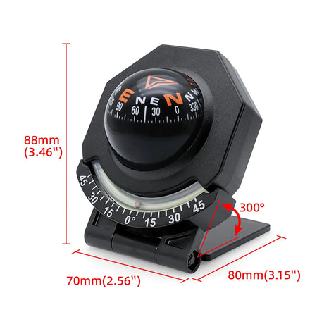 Car Dashboard Compass With Slope Meter - Fast Navigation
