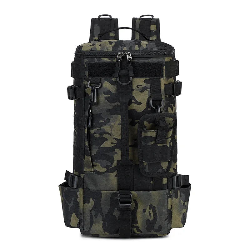 Tactical Fishing Backpack Tackle Bag &ndash; Rod Holder Ready Black CP