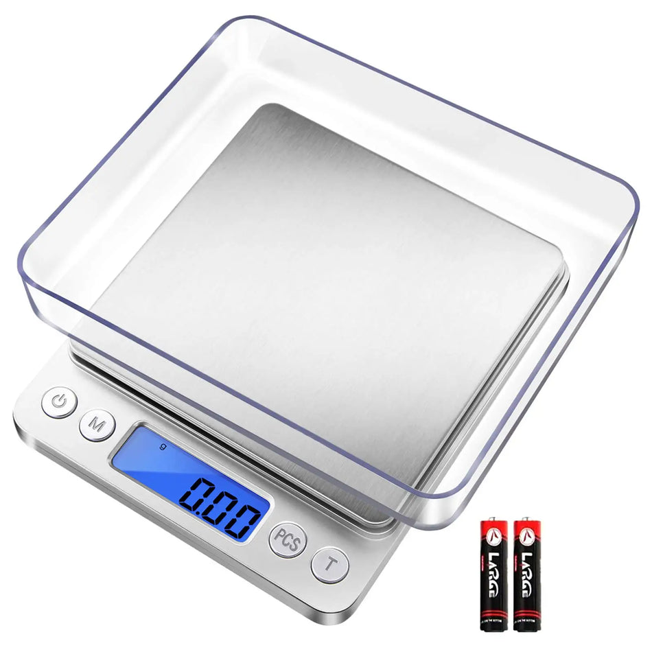 Digitale Küchenwaage mit 0,01 g Genauigkeit, 3 kg Kapazität, Gramm und Unzen