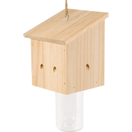 Carpenter Bee Trap Reusable Wood Insect Catcher &ndash; Non-Toxic Sun-Bleached Oak