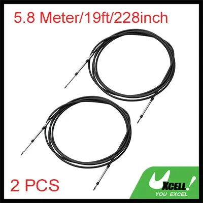 2pcs 134 146 169 228 Inch Marine Throttle Shift Remote Control Box Cable for Outboard Engine Boat Motor Steering System Black by InterCyprus Trading Ltd