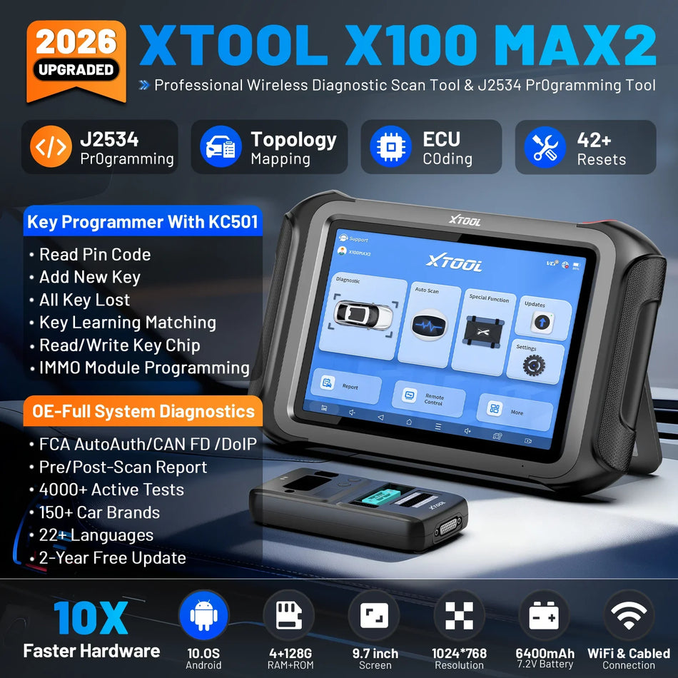 XTOOL X100 Max2 Key Programmer With J2534 Ecu And Immo Coding