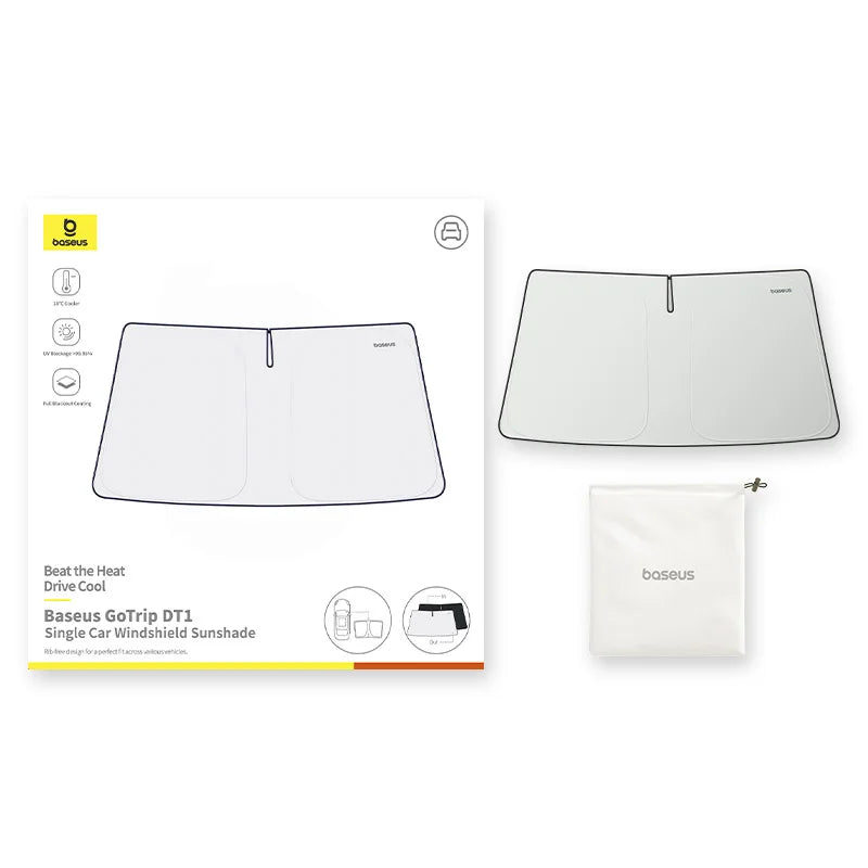 Baseus GoTrip DT1 Rib-free Folding Car Windshield Sunshade - UPF2000+ UV Protection 150 x 80cm / CHINA