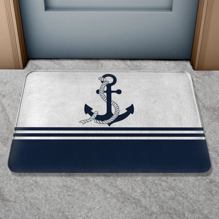 Custom Boat Name Non Slip Nautical Theme Doormat | Personalized Bath Rug